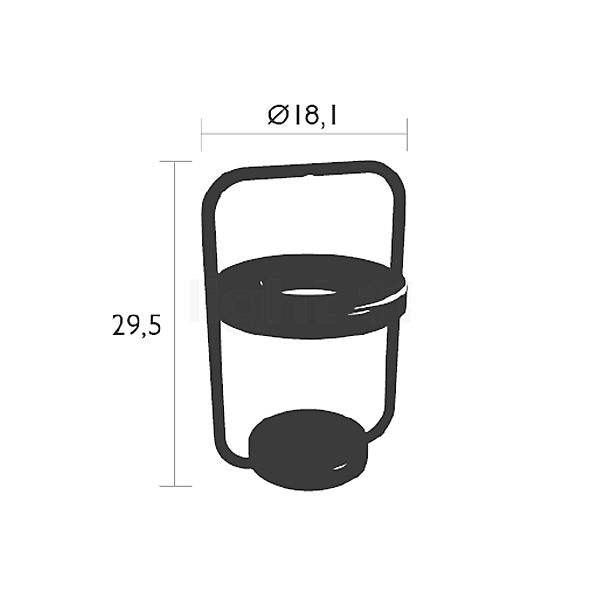 Fermob Ulli Lampada ricaricabile LED miele - vista in sezione