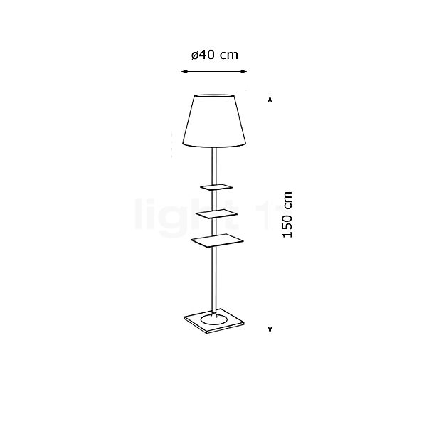 Flos Bibliotheque Nationale transparente - alzado con dimensiones