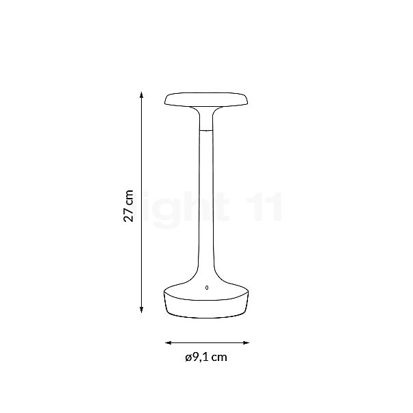 Flos Bon Jour Unplugged Battery Light LED body chrome glossy/without crown sketch