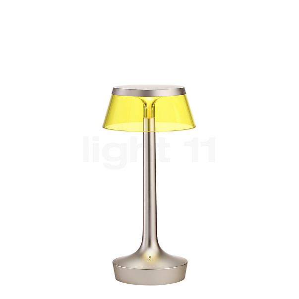 Flos Bon Jour Unplugged Lampe rechargeable LED corps chrome mat/couronner jaune , fin de série