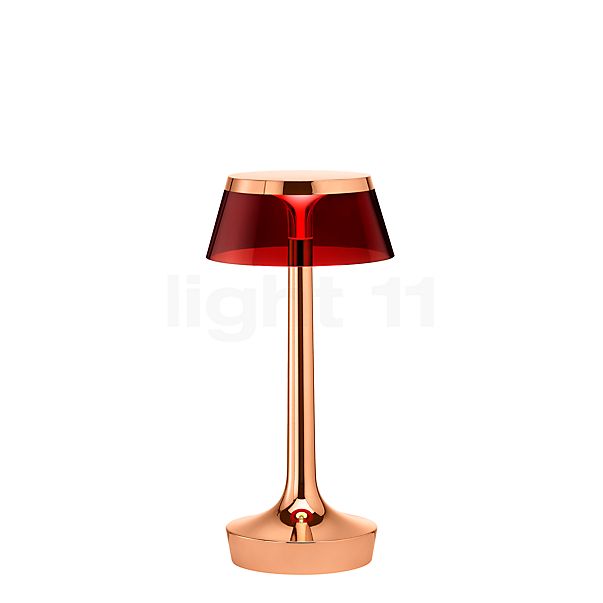 Flos Bon Jour Unplugged Lampe rechargeable LED corps cuivre/couronner rouge , fin de série