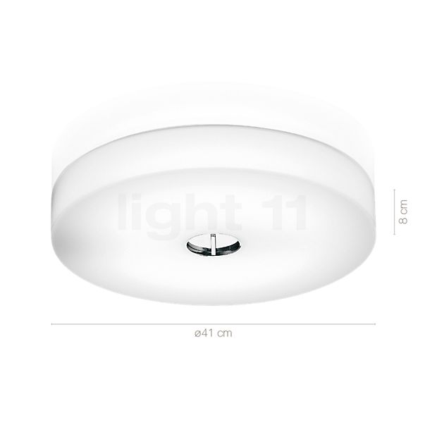 Dimensions du luminaire Flos Button plastique - ip44 , fin de série en détail - hauteur, largeur, profondeur et diamètre de chaque composant.