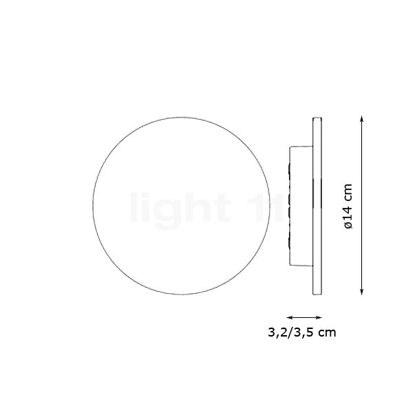 Flos Camouflage Væglampe LED hvid - 14 cm skitse