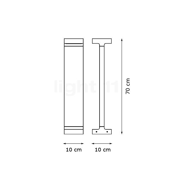 Flos Casting T Bolderarmatuur LED donkerbruin - B. 15 cm - H. 85 cm schets