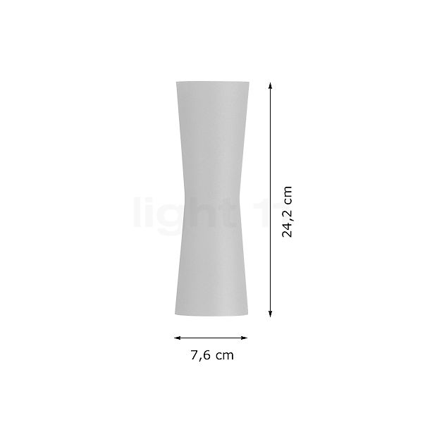 Flos Clessidra, lámpara de pared LED blanco, 20° - alzado con dimensiones