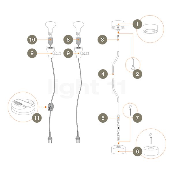 Flos Ersatzteile für Parentesi kaufen
