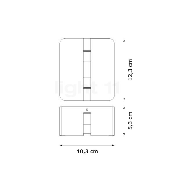 Flos Fenestra LED gris , Vente d'entrepôt, neuf, emballage d'origine - vue en coupe