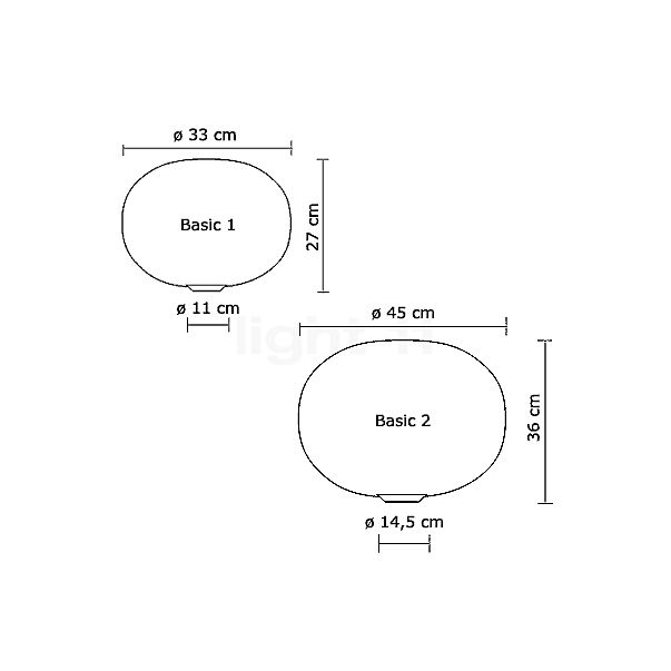 Flos Glo-Ball Basic Lampada da tavolo ø33 cm - con dimmer - vista in sezione
