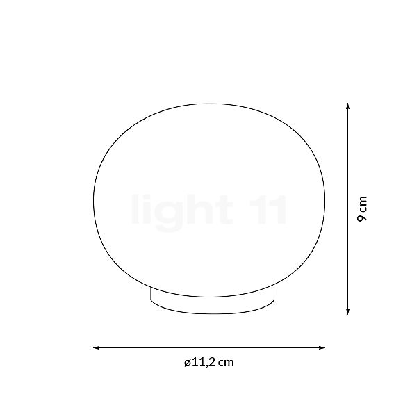 Flos Glo-Ball Basic Lampe de table ø11 cm - avec interrupteur - vue en coupe