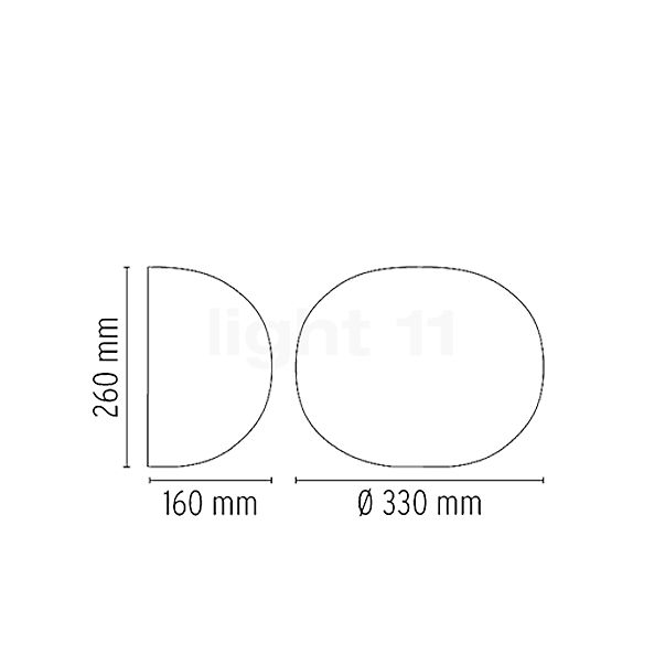 Flos Glo-Ball W bianco - vista in sezione