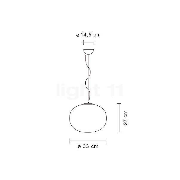 Flos Glo Ball, lámpara de suspensión ø33 cm - alzado con dimensiones