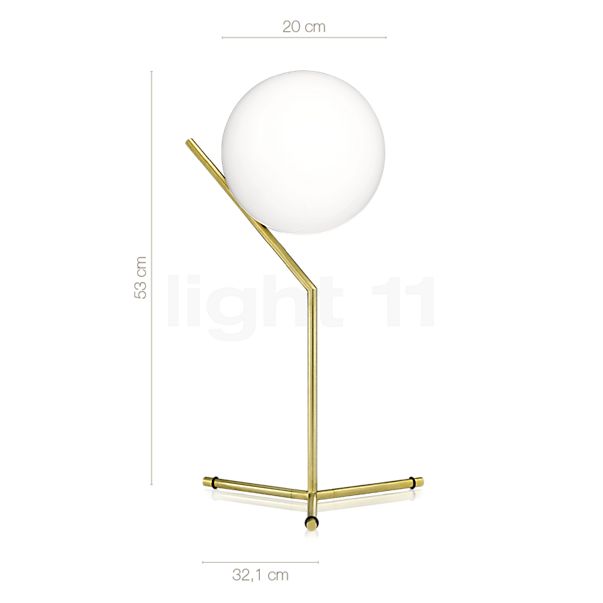 Measurements of the Flos IC Lights T1 High black in detail: height, width, depth and diameter of the individual parts.