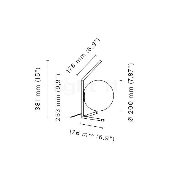 Flos IC Lights T1 Low gold - Limited Edition Skizze