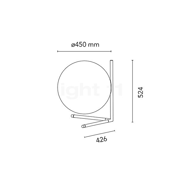 Flos IC Lights T3 dorato - limited edition - vista in sezione