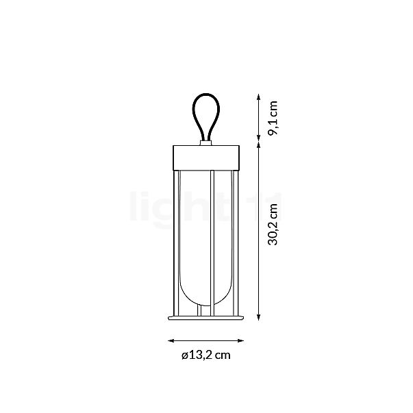 Flos In Vitro Akkuleuchte LED terrakotta, 3.000 K Skizze