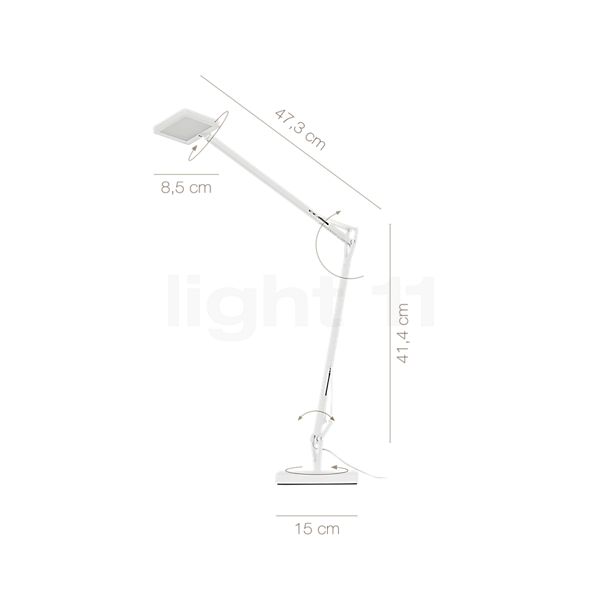 Measurements of the Flos Kelvin Edge white in detail: height, width, depth and diameter of the individual parts.