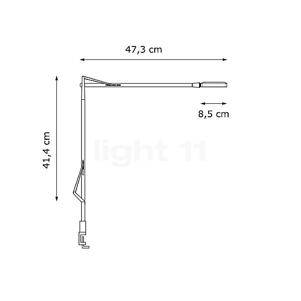 Flos Kelvin Edge with clamp white , discontinued product sketch