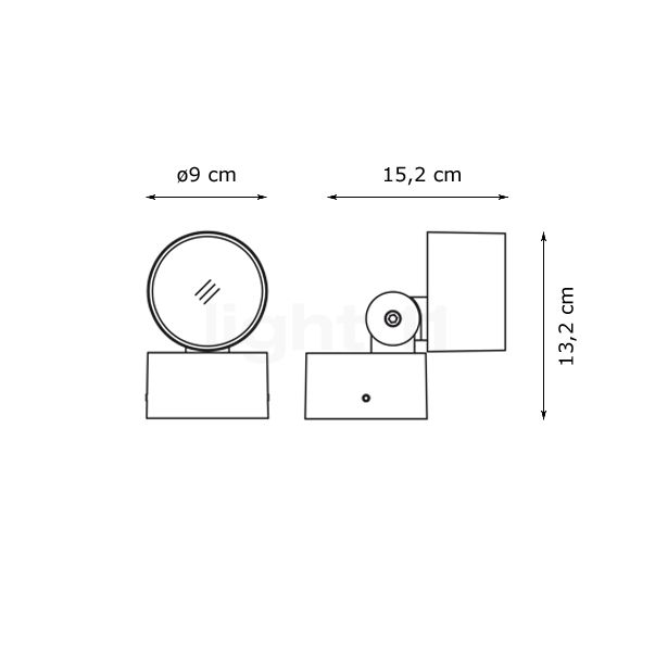 Flos Kirk Faretto LED nero - 9 cm - vista in sezione