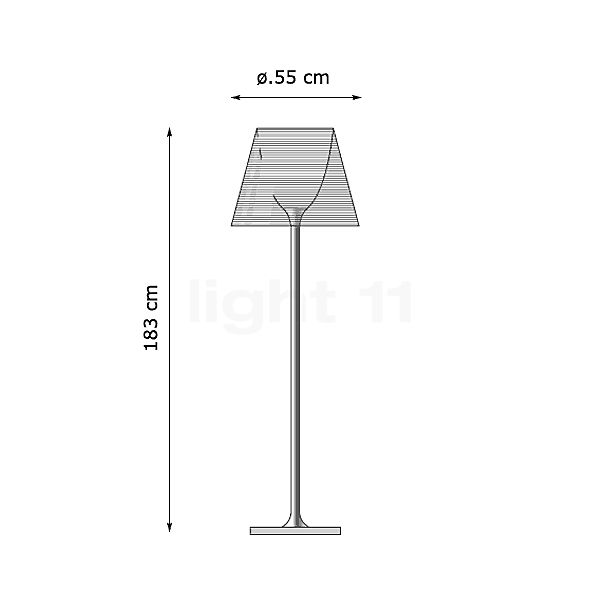Flos Ktribe Floor Lamp plastic - smoke - 55 cm sketch
