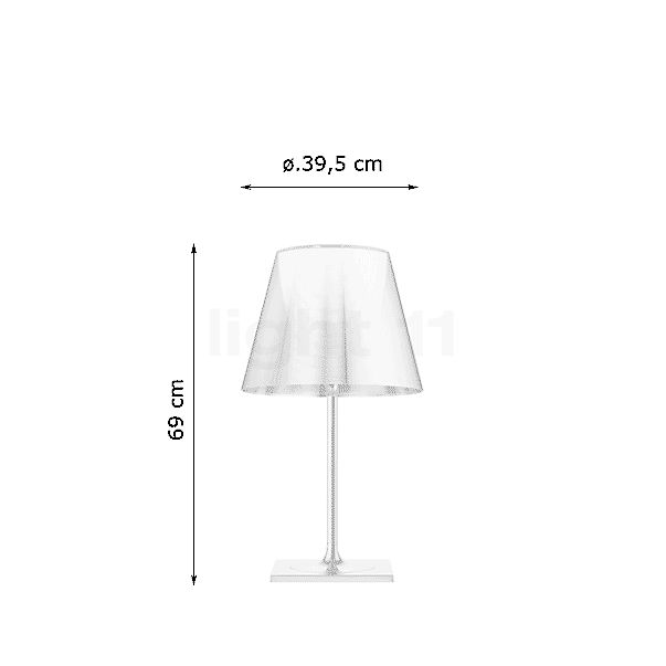 Flos Ktribe, lámpara de sobremesa plástico - ahumado - 39,5 cm - alzado con dimensiones