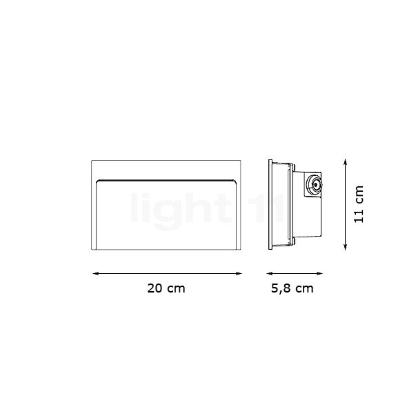 Flos May Way Recessed Wall Light LED grey - 11 cm - 20 cm sketch