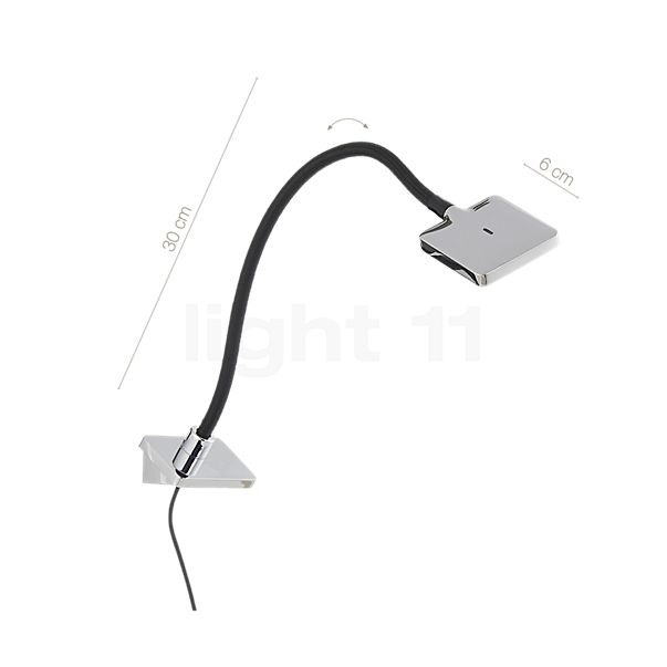 Measurements of the Flos Minikelvin Wall Flex LED white , Warehouse sale, as new, original packaging in detail: height, width, depth and diameter of the individual parts.