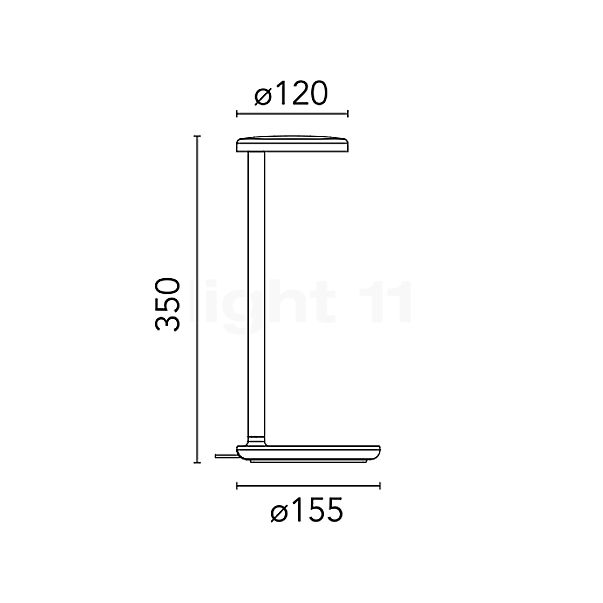Flos Oblique Table Lamp LED anthracite - 3,000 K sketch