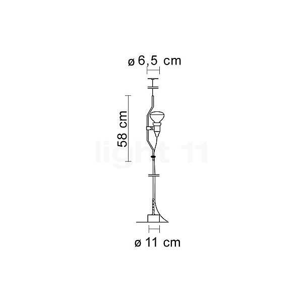 Flos Parentesi noir - avec variateur - vue en coupe