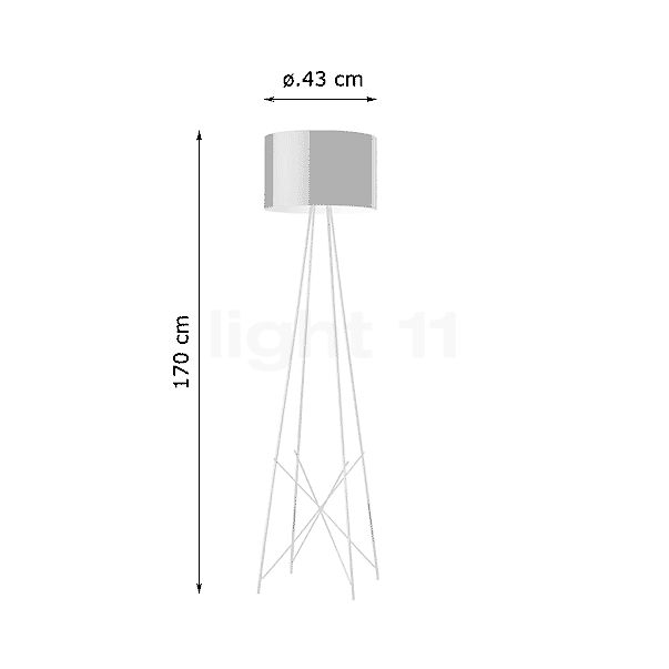 Flos Ray Stehleuchte glas - grau - 43 cm Skizze