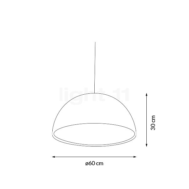 Flos Skygarden, lámpara de suspensión blanco - ø60 cm , Venta de almacén, nuevo, embalaje original - alzado con dimensiones