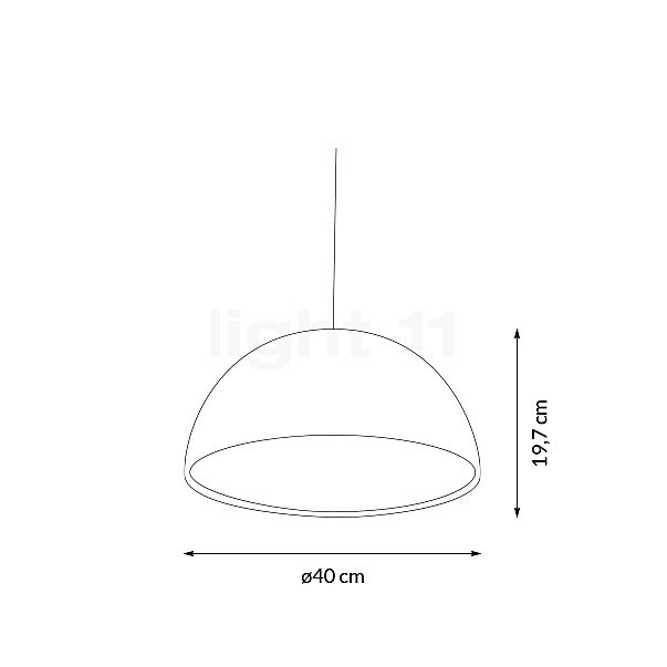 Flos Skygarden, lámpara de suspensión marrón - ø40 cm - alzado con dimensiones