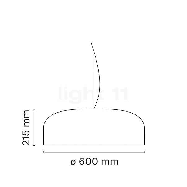 Flos Smithfield Hanglamp zwart mat schets