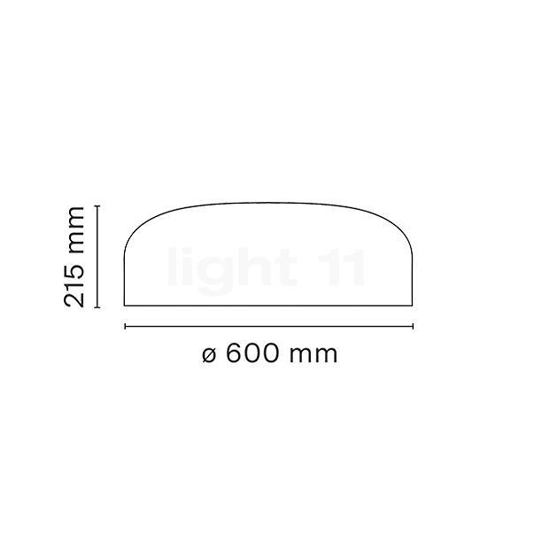 Flos Smithfield Loftlampe LED sort mat - push lysdæmpning skitse