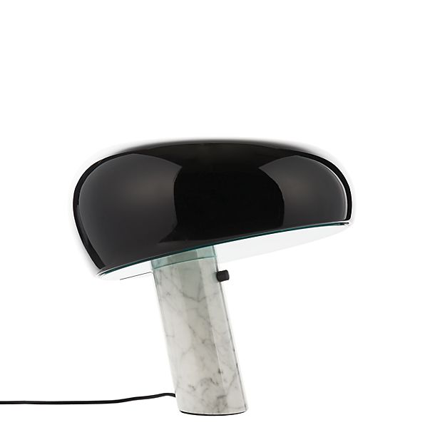 Flos Tischleuchte Snoopy Schwarz, Metall Mit Marmorsockel, LED Inklusive, Dimmbar, 13W