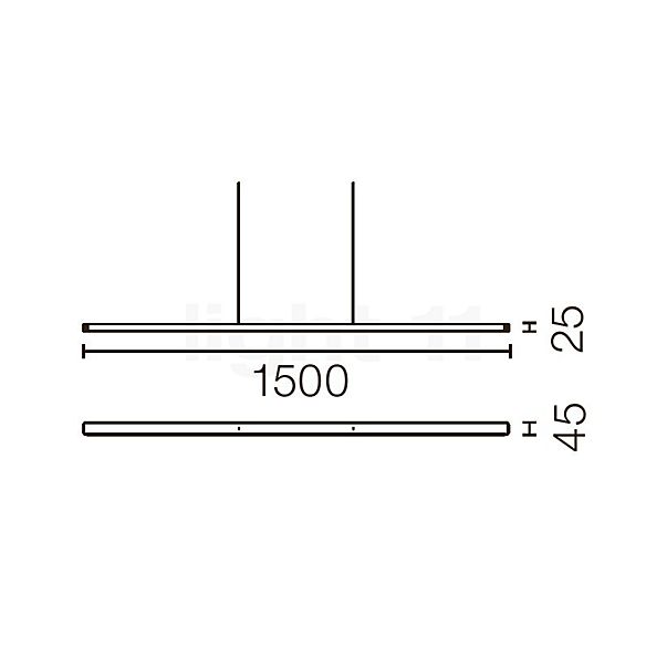 Flos Super Line Pendelleuchte Downlight LED grau Skizze