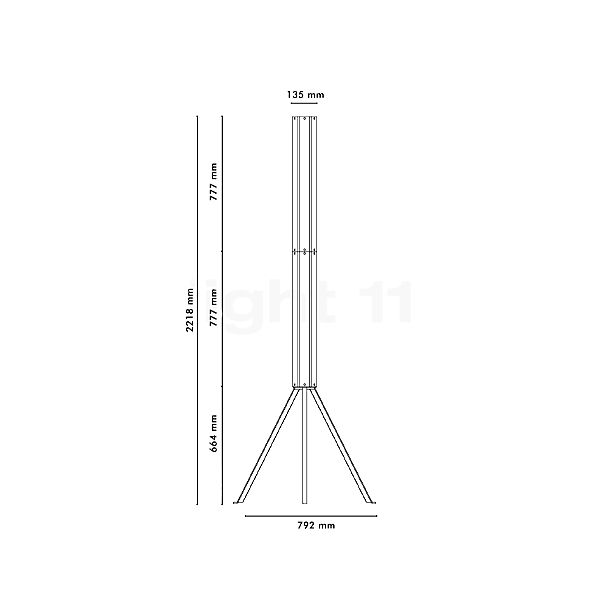 Flos Superwire Lampada da terra LED trasparente - vista in sezione