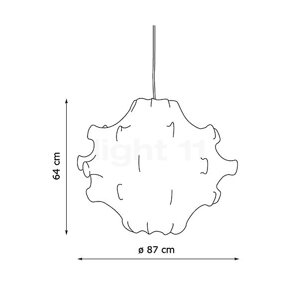 Flos Taraxacum, lámpara de suspensión 87 cm - alzado con dimensiones