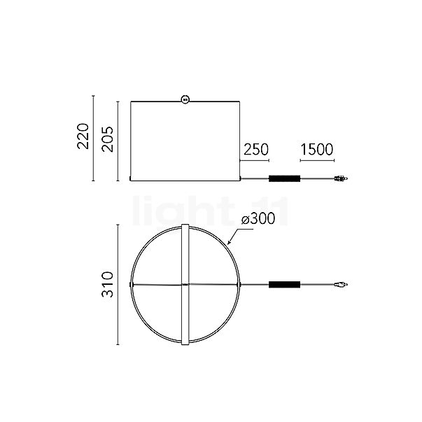 Flos To-Tie Lampada da tavolo LED T3 - nero - vista in sezione