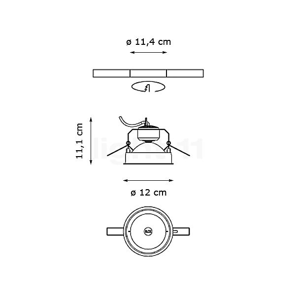 Flos Wan Downlight Deckeneinbauleuchte schwarz Skizze