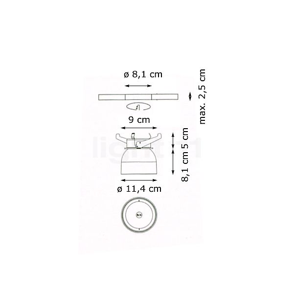 Flos Wan Spot Halo bianco - vista in sezione