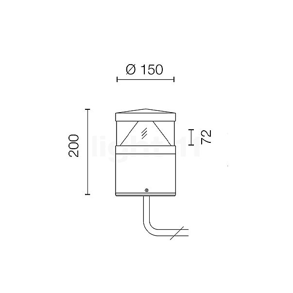 Flos Zefiro Sockelleuchte LED braun - 20 cm , Auslaufartikel Skizze