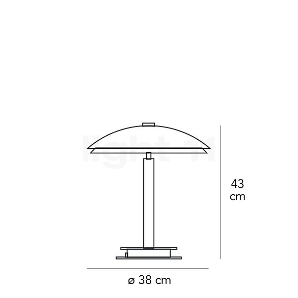 Fontana Arte Bis Tris Lampe de table chrome/blanc - vue en coupe