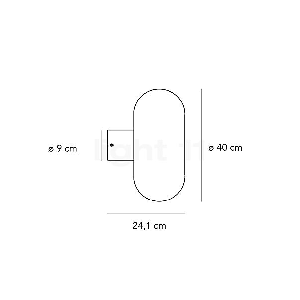 Fontana Arte Fontanella Applique laiton - ø40 cm - vue en coupe