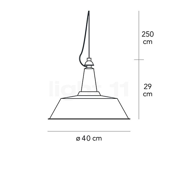 Fontana Arte Huna Lampada a sospensione nero - medium - vista in sezione