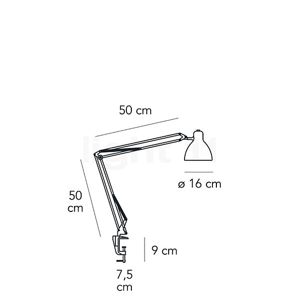 Fontana Arte Naska Table Lamp with Clamp LED white - large sketch