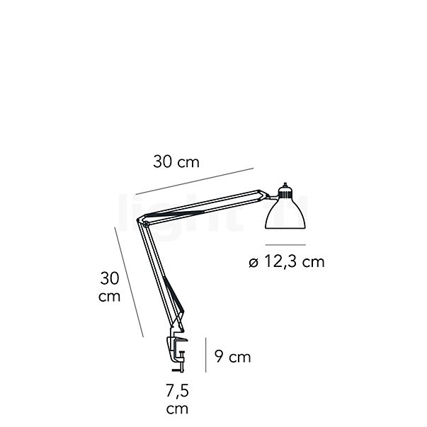 Fontana Arte Naska Table Lamp with Clamp white - small sketch