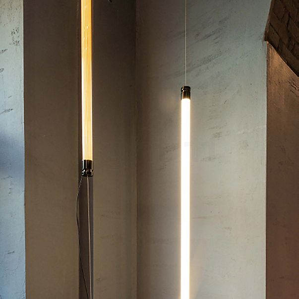 Fontana Arte Oort, lámpara de suspensión LED con contrapeso níquel - 98 cm - dim to warm