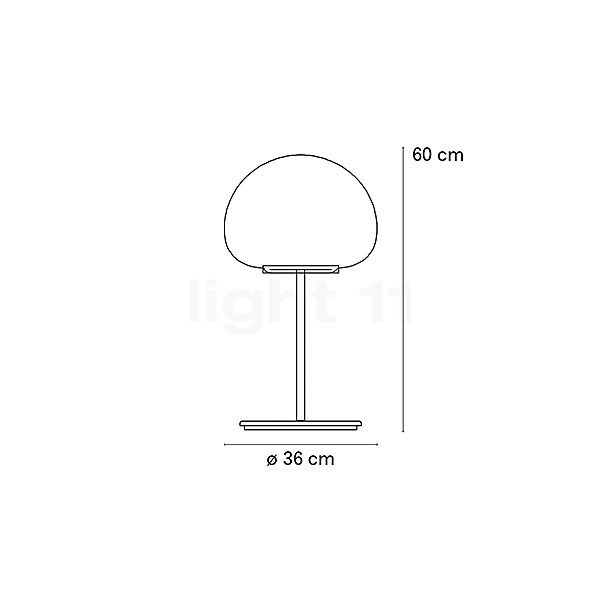 Fontana Arte Thea Bordlampe LED grå/hvid - ø36 cm skitse