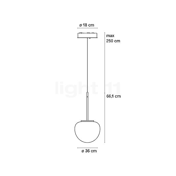 Fontana Arte Thea Hanglamp LED rook - ø36 cm schets