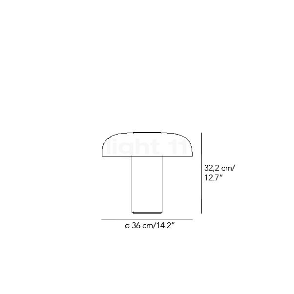 Fontana Arte Tropico Bordlampe LED Marquinia marmor - medium skitse